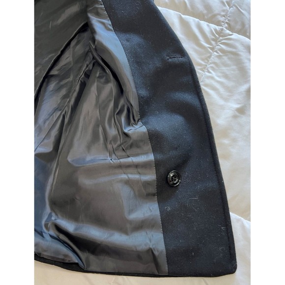 Womens London Fog Double-Breasted Lined Black Wool Blend Pea Coat Size S - Picture 10 of 14